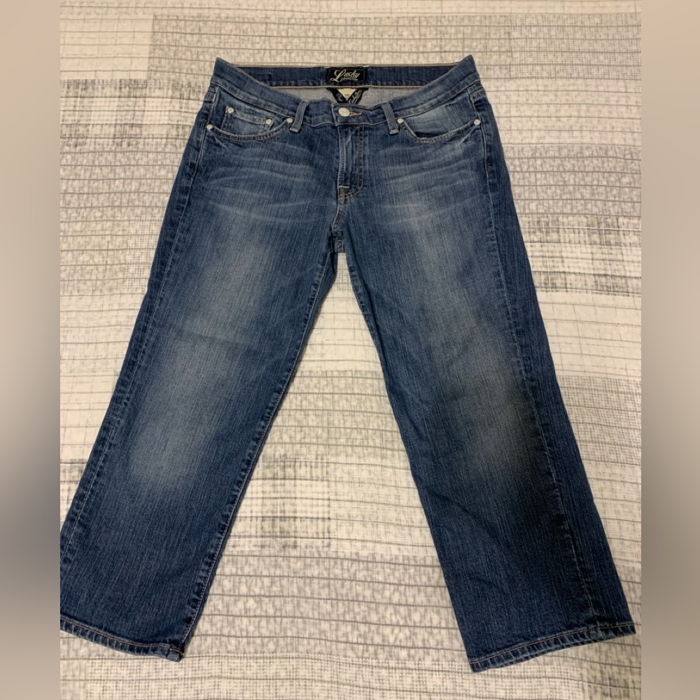 Lucky brand Bartlett Sweet N Low cropped denim blue jeans size 10